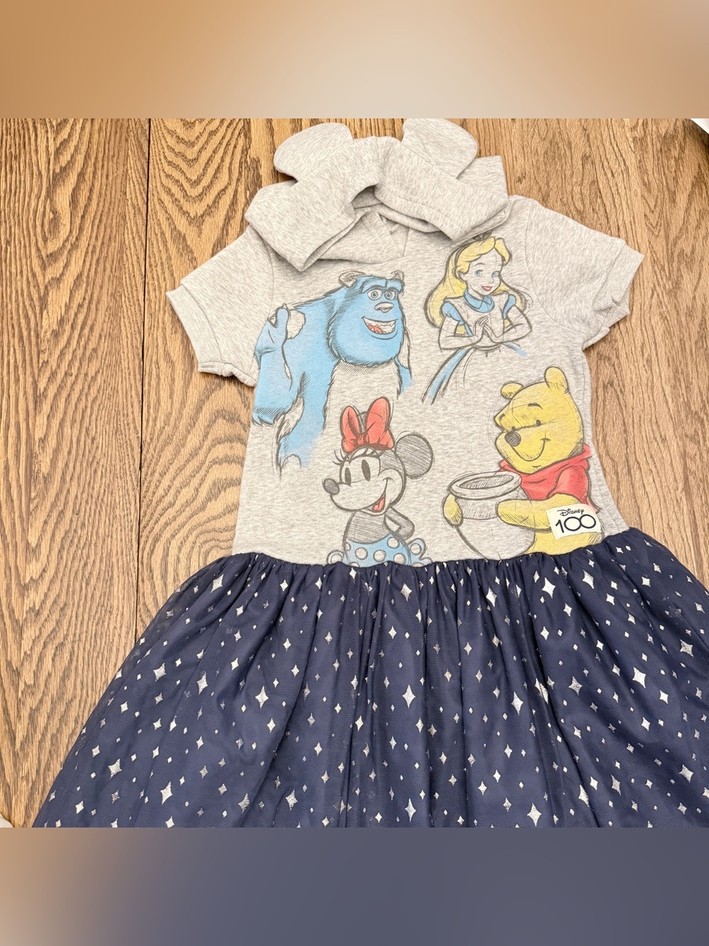Disney 100 Girls Dress Sz M 7/8 Winnie the Pooh Sully Alice Wonderland EUC EE